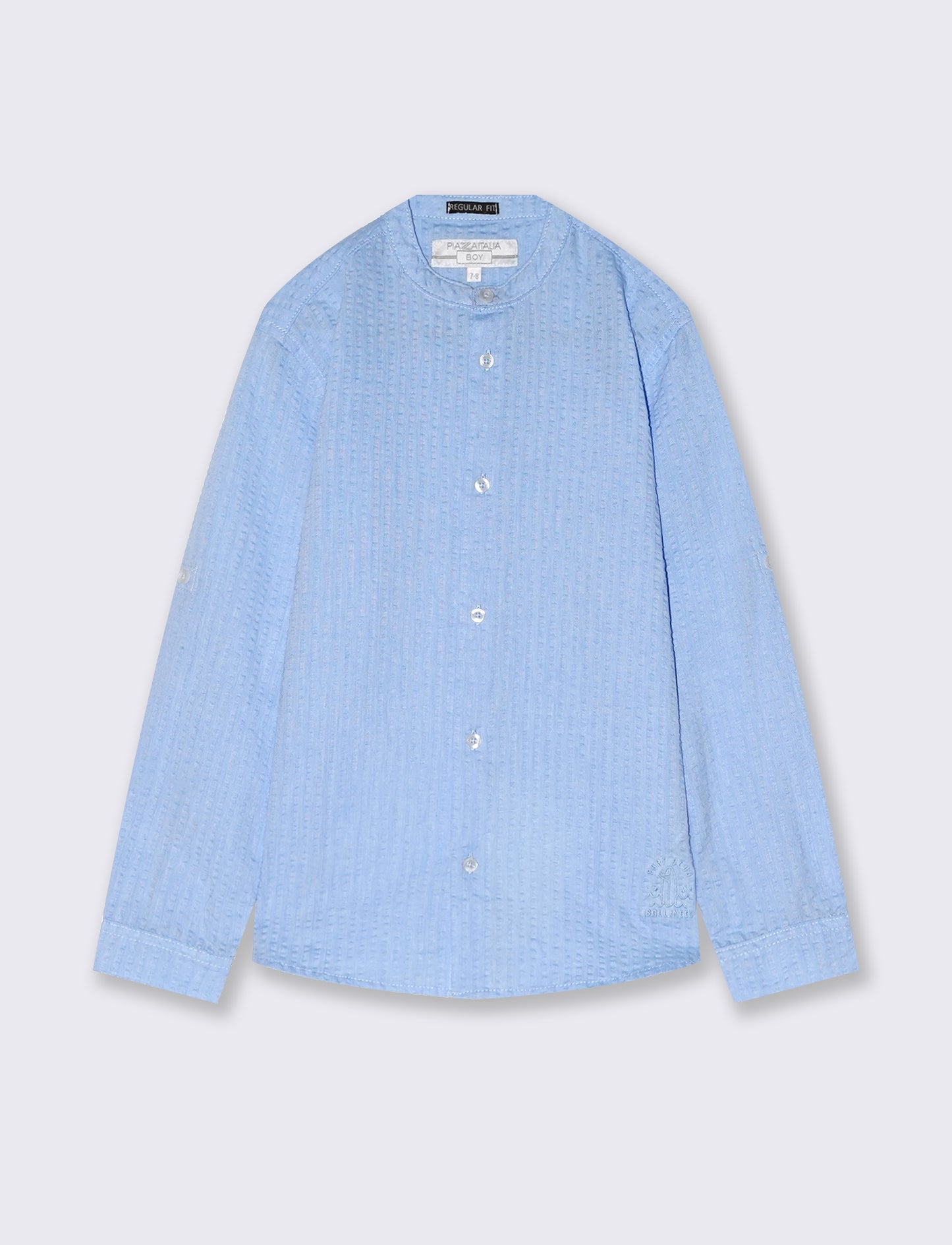 Camicia in cotone goffrato da bambino - Celeste