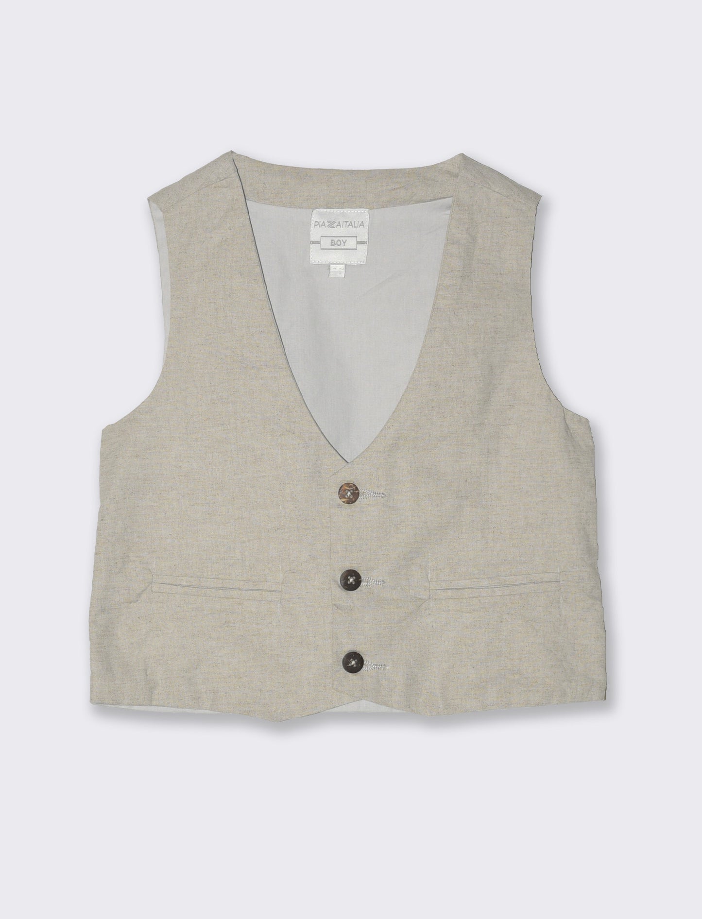 Gilet in lino da bambino - Beige