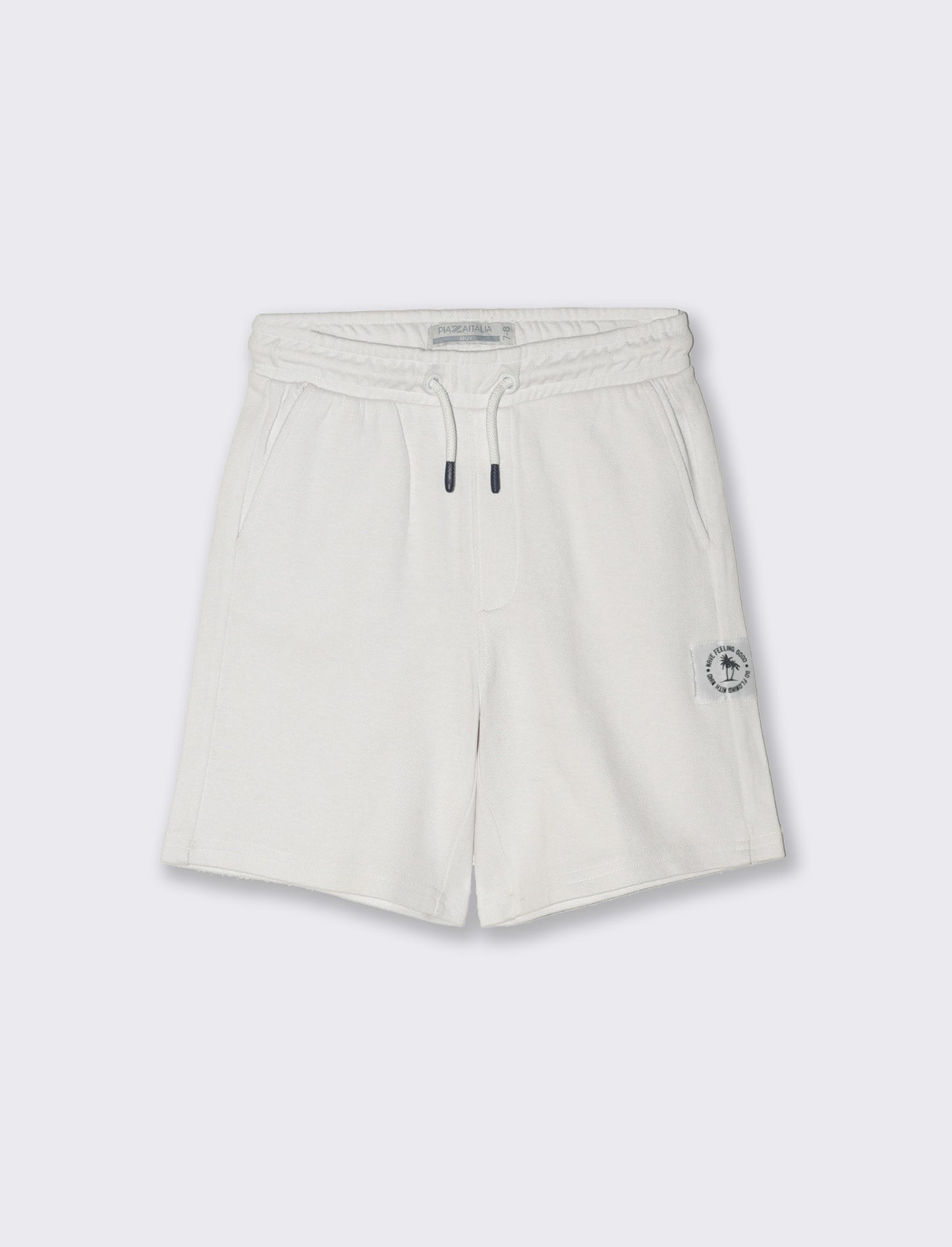 Bermuda in piquè con elastico in vita da bambino - Bianco sporco
