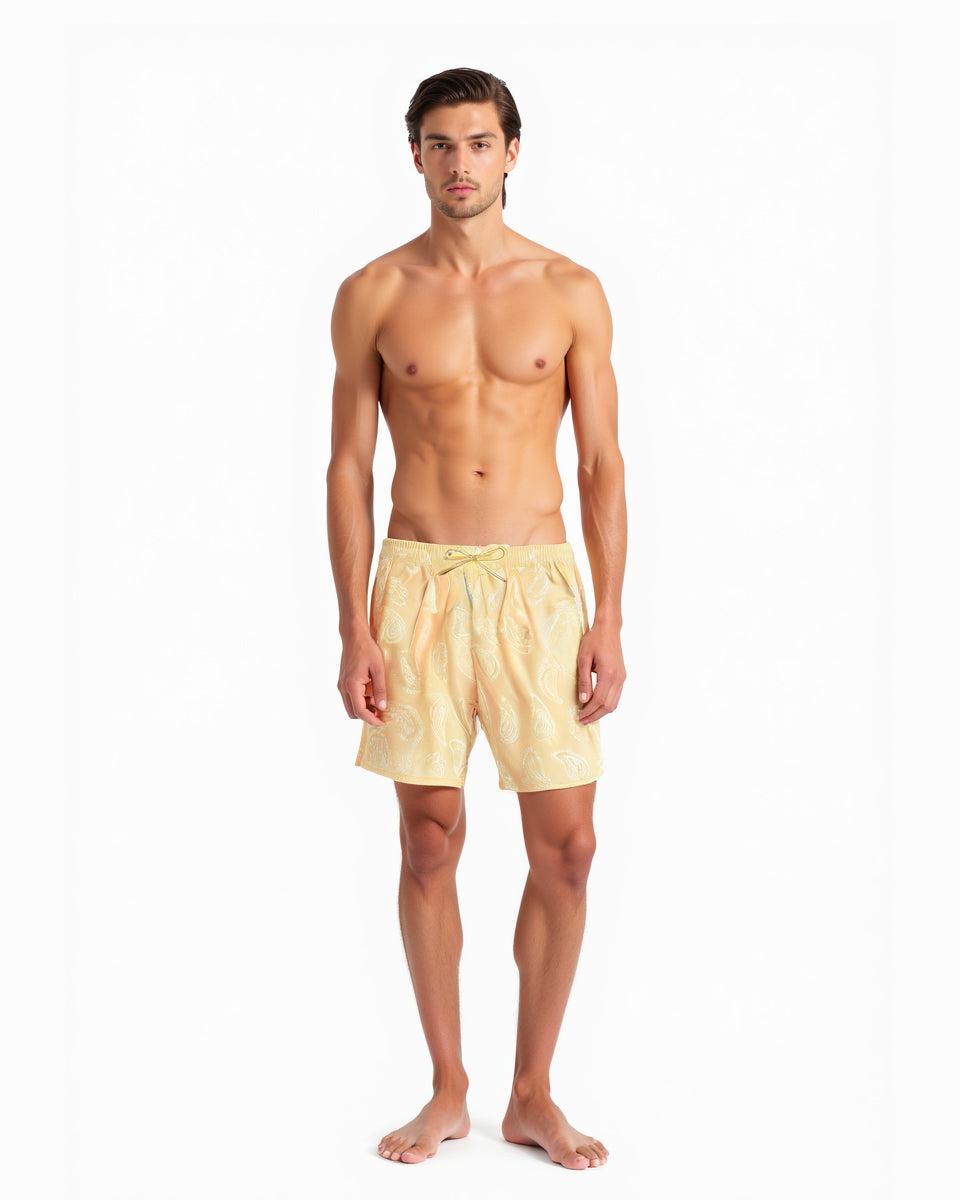 Costume con stampa geometrica da uomo - Giallo