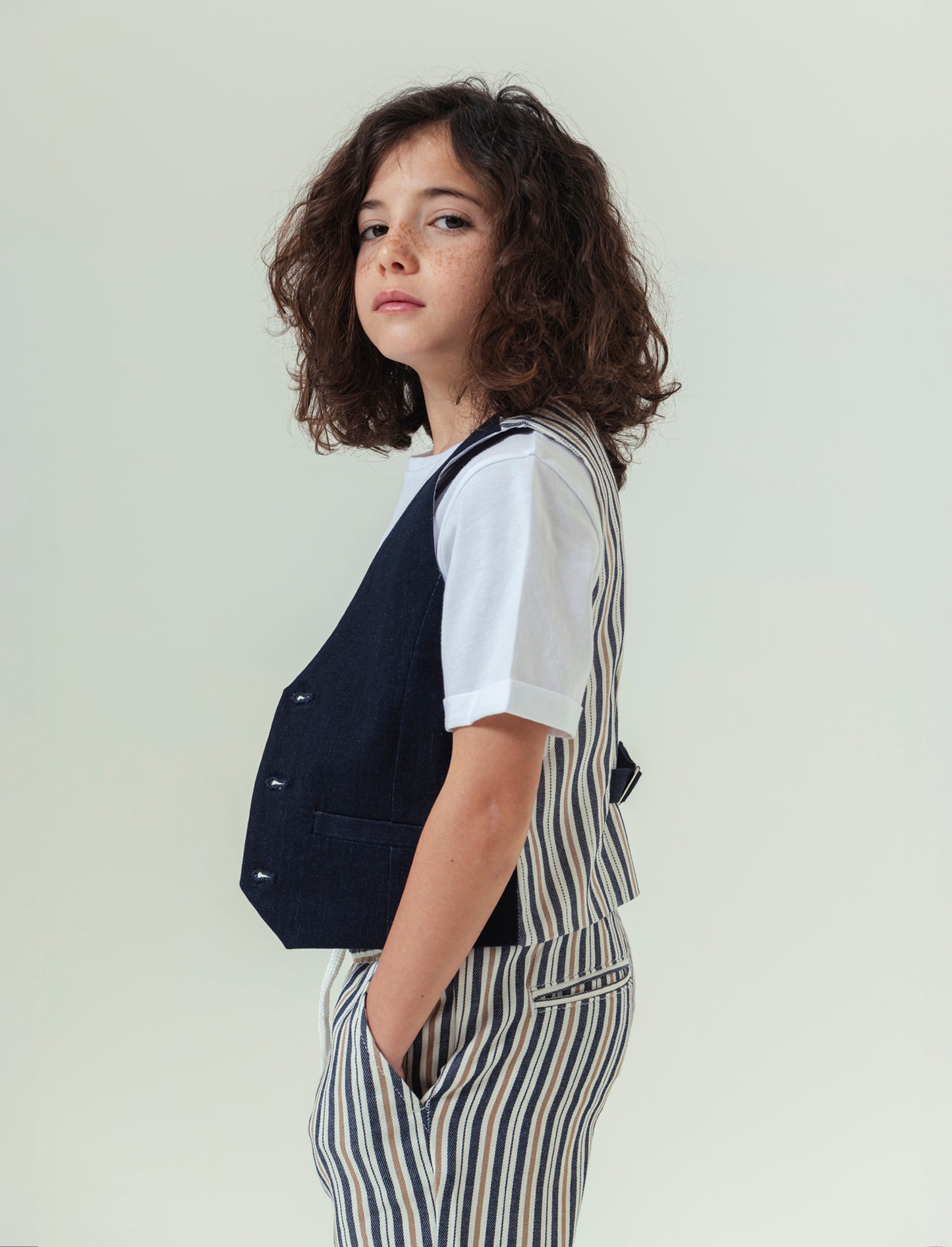 Gilet con retro a contrasto da bambino - Blu