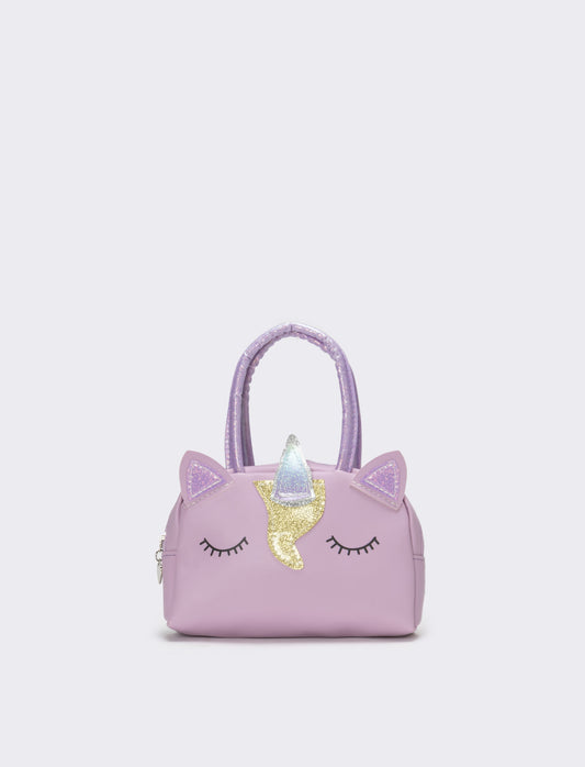 Borsa bauletto bambina unicorno con glitter - Viola
