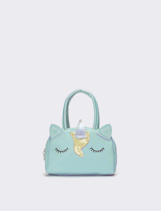 Borsa bauletto bambina unicorno con glitter - Verde