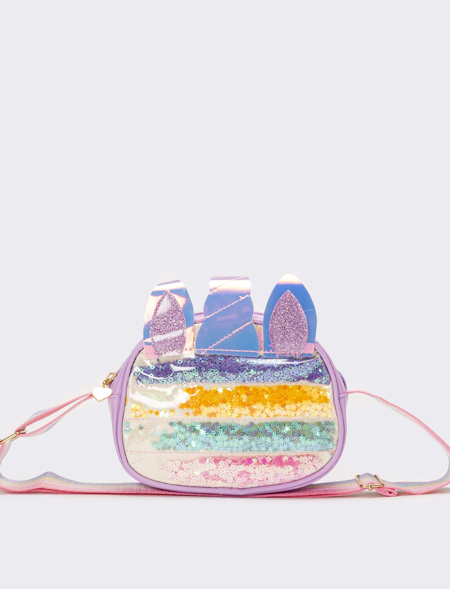 Borsa tracolla unicorno multicolor e cuori bambina - Multicolore