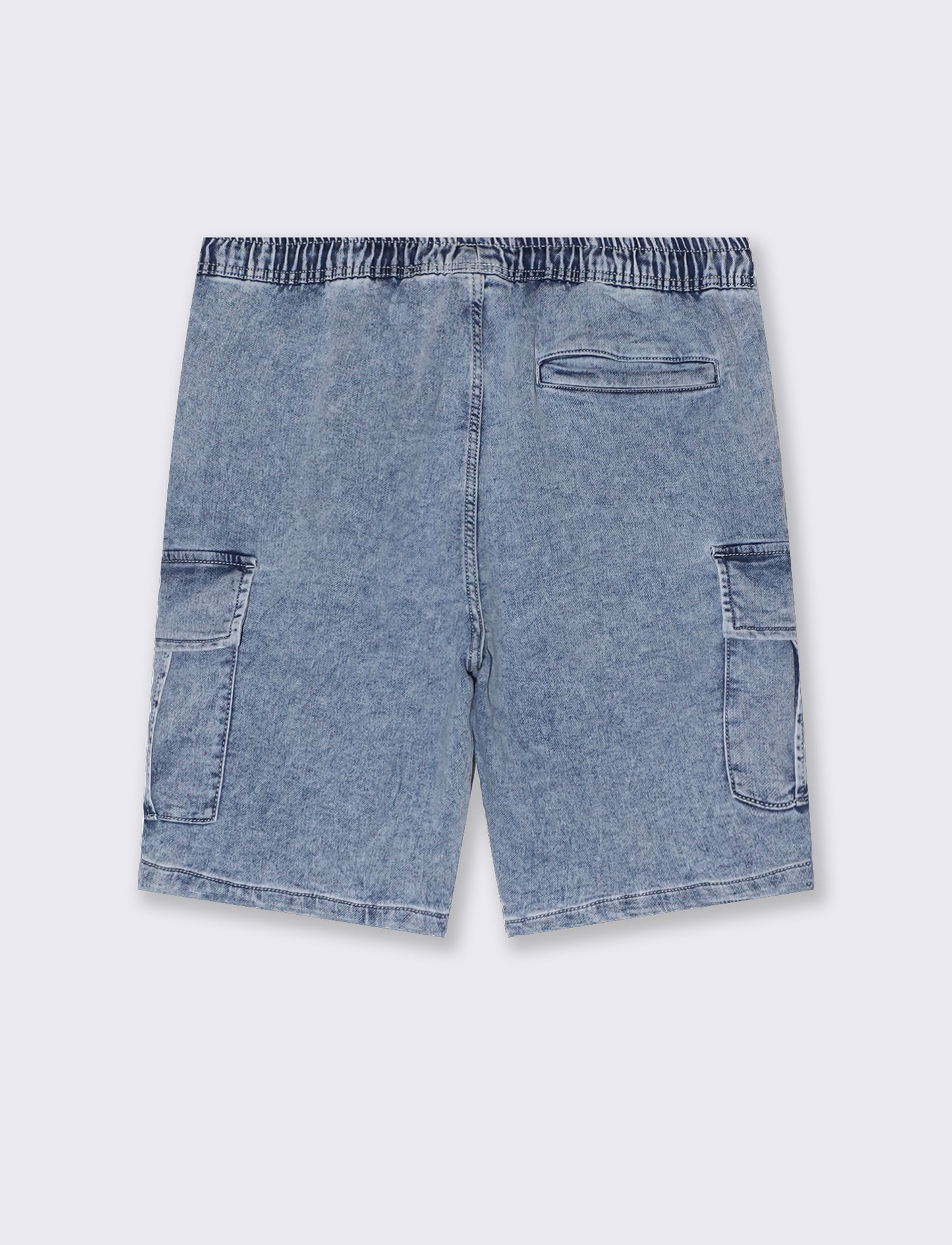 Bermuda cargo in tessuto effetto denim da uomo - Denim