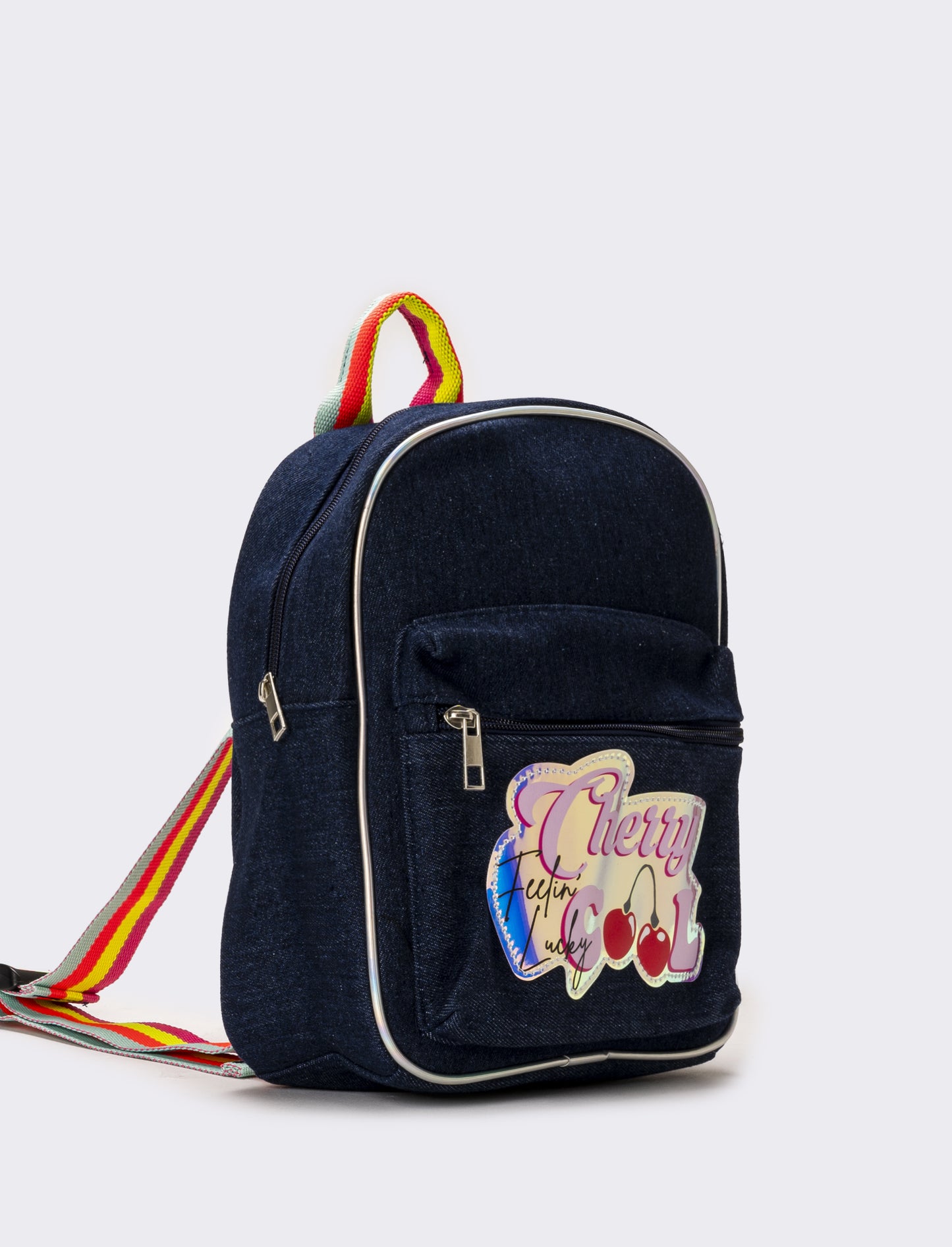 Zaino denim bambina con tracolla rainbow - DENIM SCURO