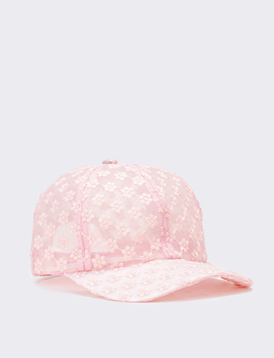 Cappello donna baseball margherite regolabile trasparente - Rosa