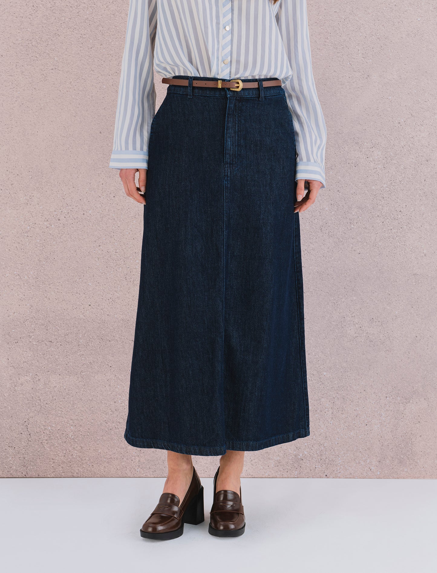 Gonna lunga in denim - DENIM SCURO