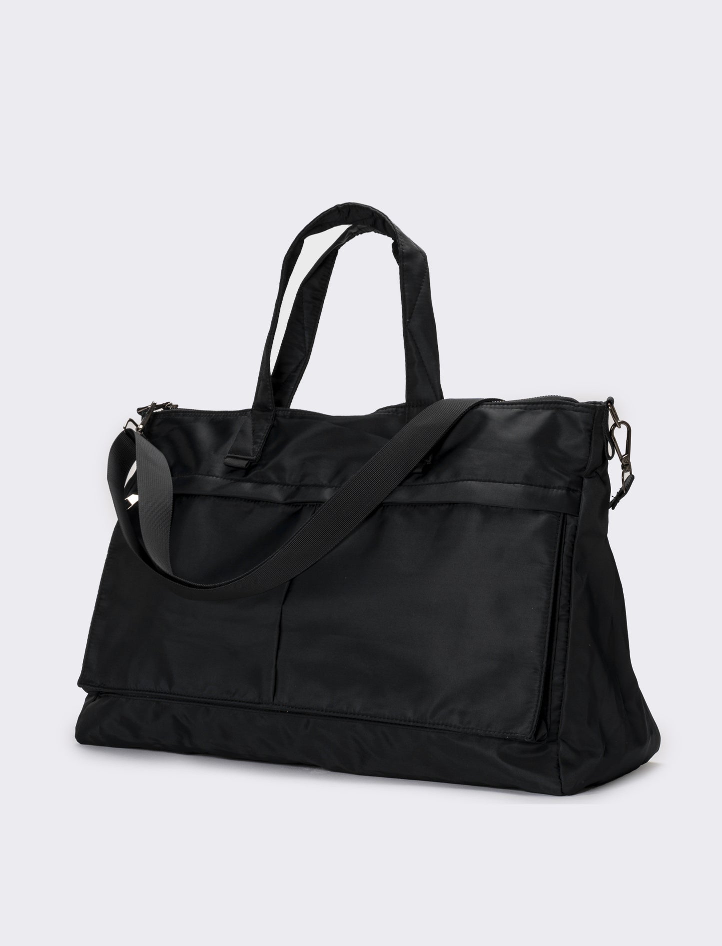 Borsone uomo in nylon - Nero