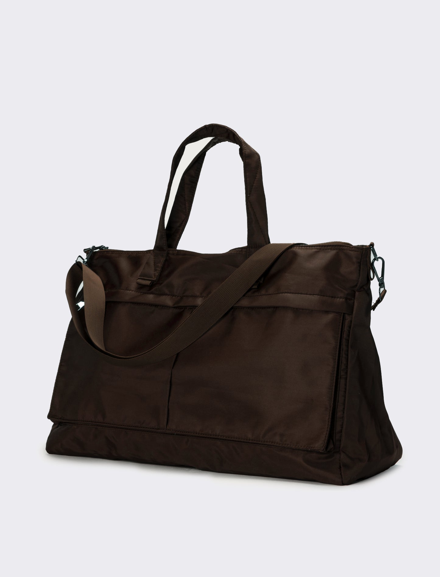 Borsone uomo in nylon - Marrone