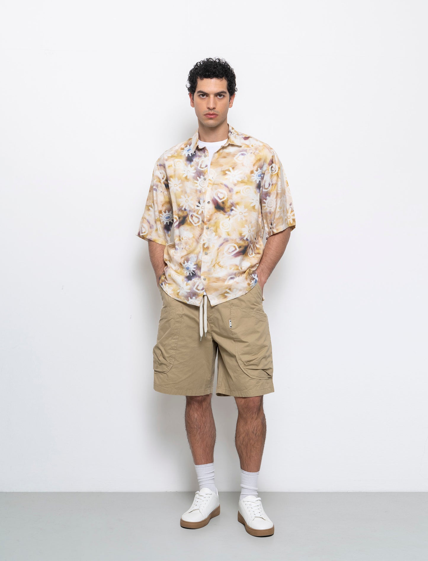 Bermuda jogger cargo relaxed fit da uomo - Verde salvia