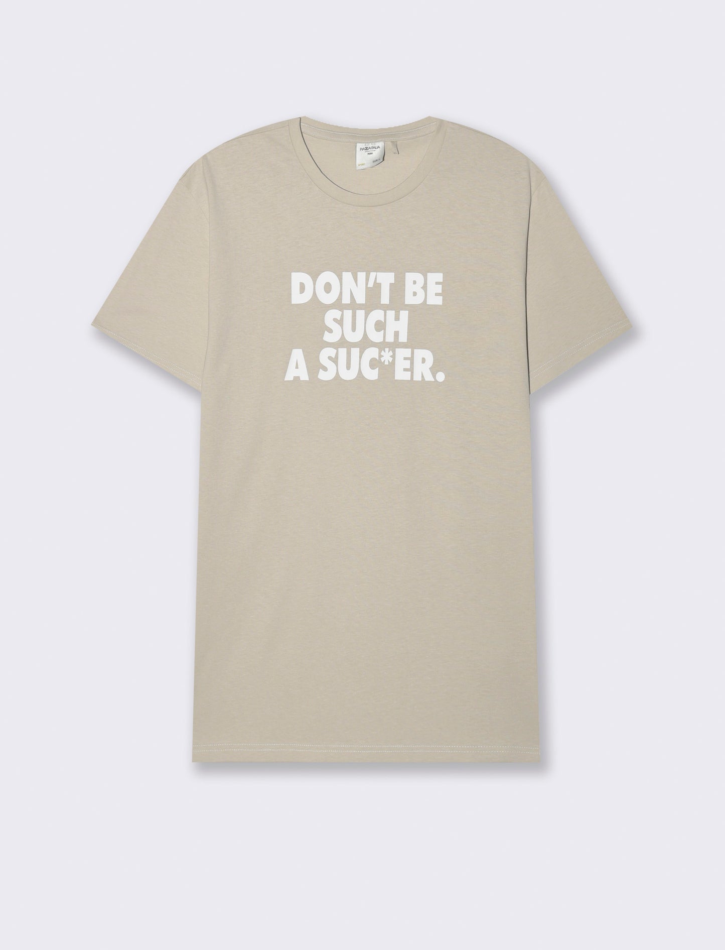 T-shirt in cotone con stampa regular fit da uomo - Grigio ghiaccio