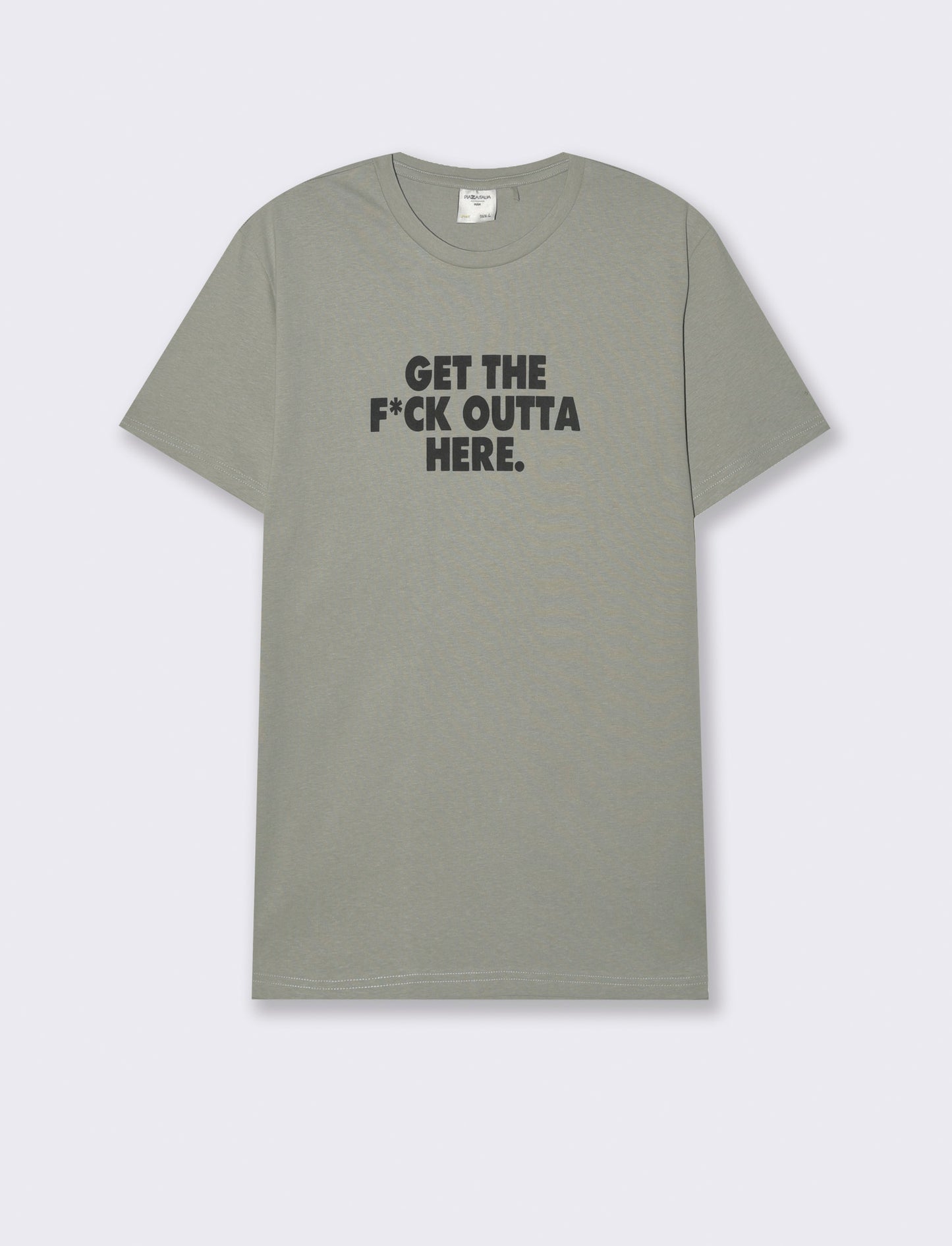 T-shirt in cotone con stampa regular fit da uomo - Verde