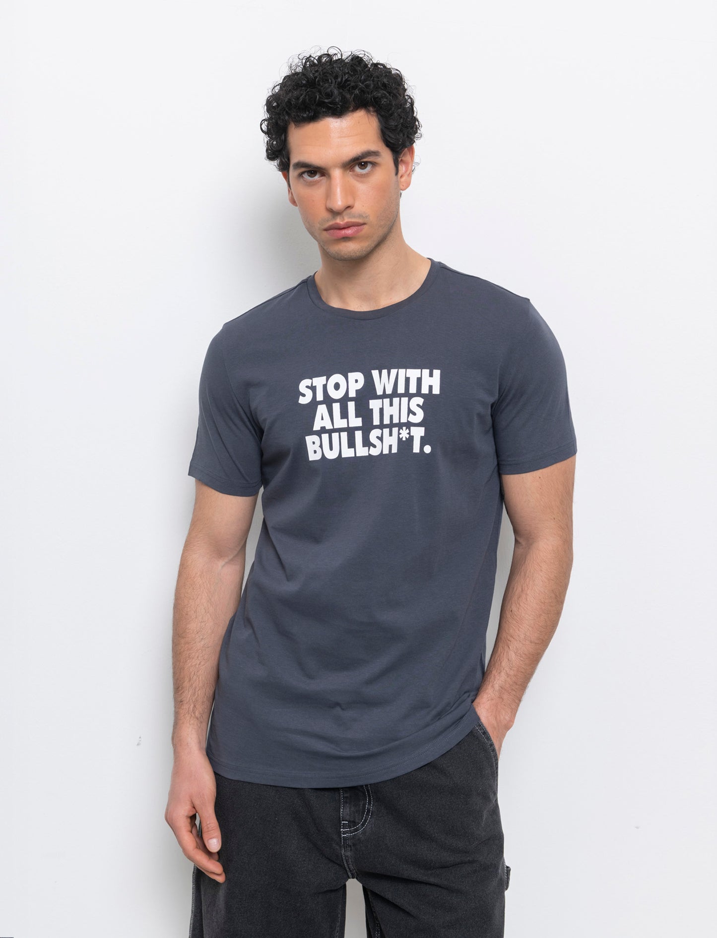 T-shirt in cotone con stampa regular fit da uomo - Avion