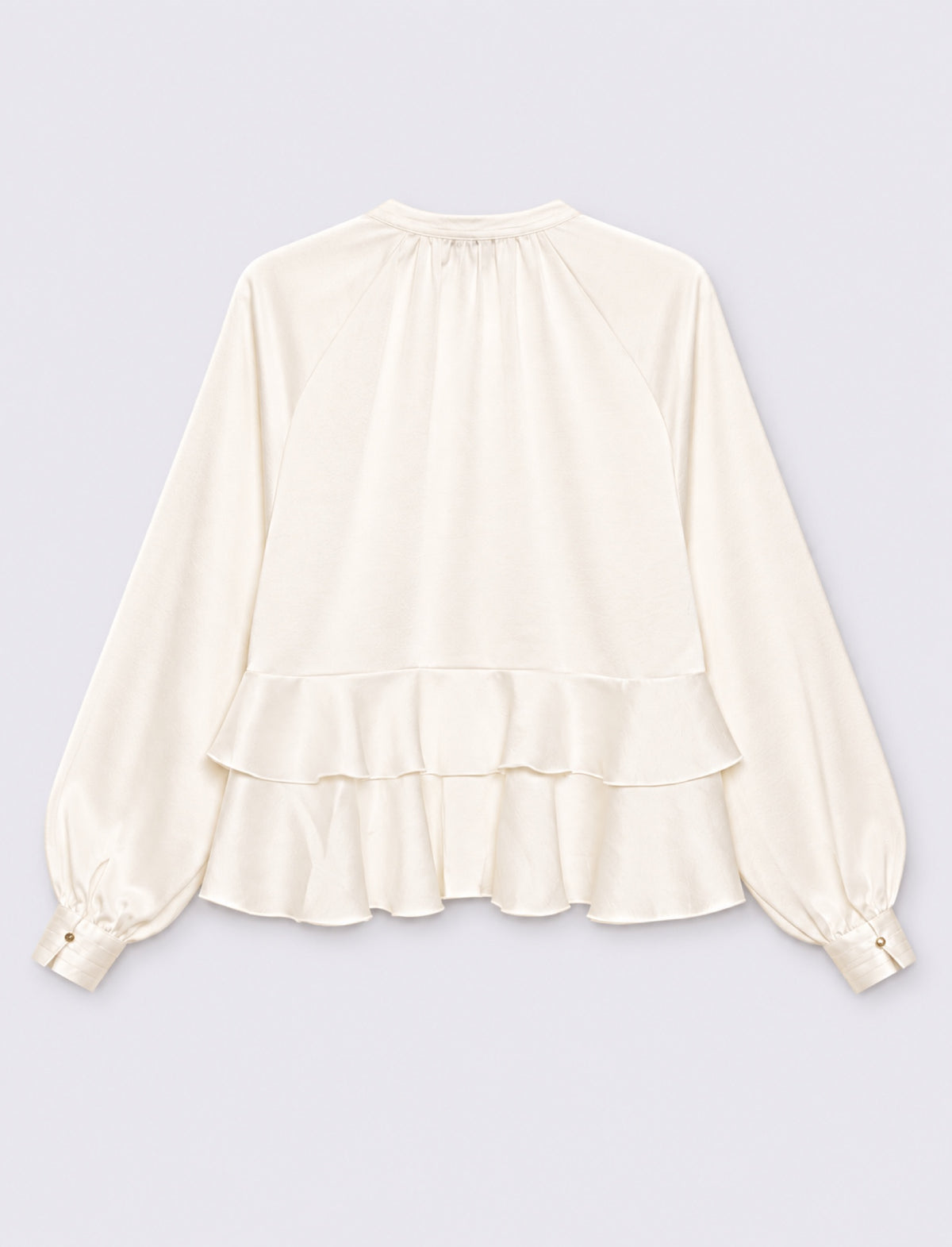 Casacca a manica lunga con scollo a V - Bianco latte