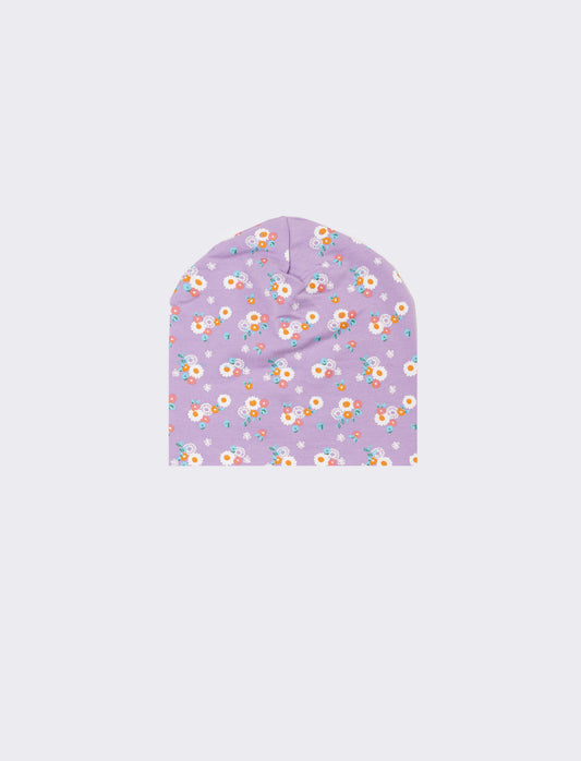 Cappello bambina con stampa fiorellini - Lilla