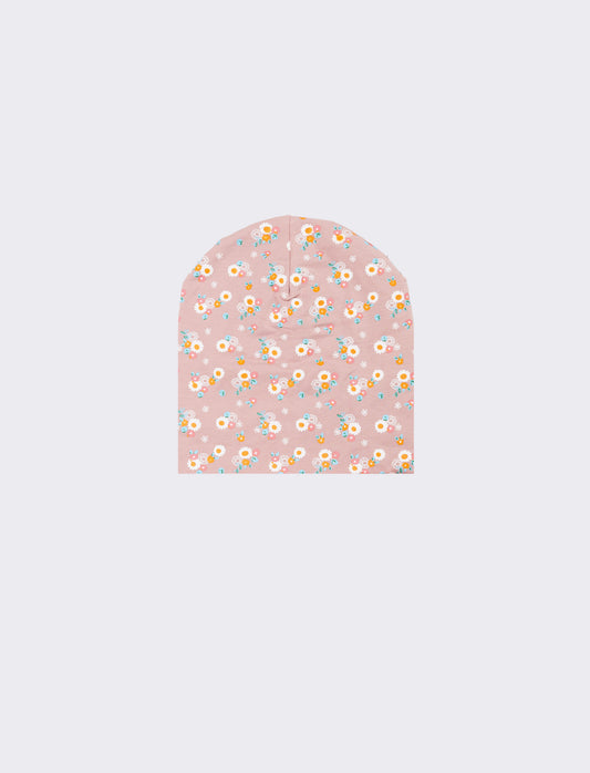 Cappello bambina con stampa fiorellini - Rosa