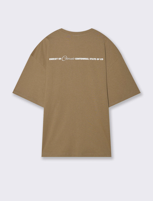 T-shirt boxy fit con stampa da uomo - Grigio tortora
