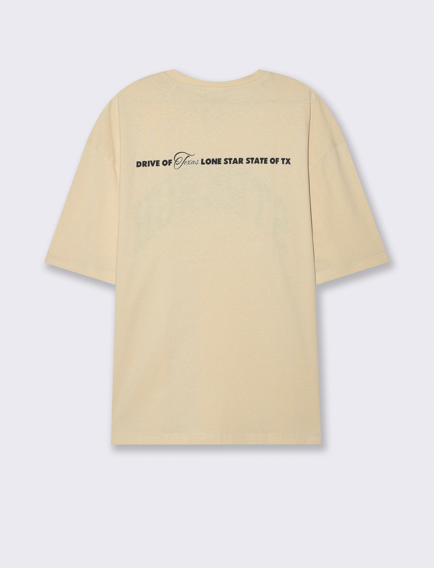 T-shirt boxy fit con stampa da uomo - Beige ecru