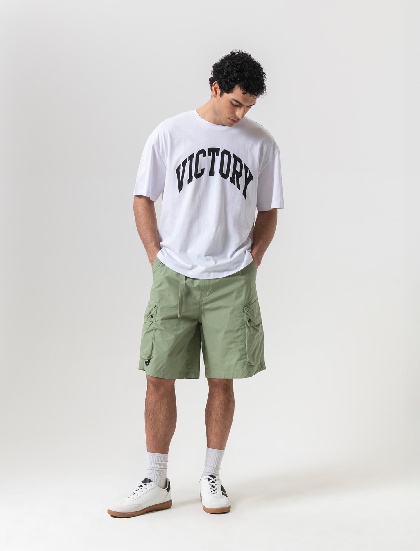 T-shirt boxy fit con stampa da uomo - Bianco