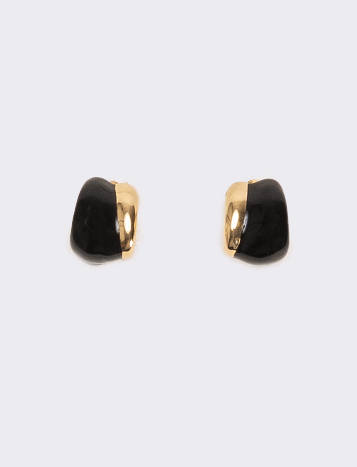 Orecchini donna con smalto e clips - Nero