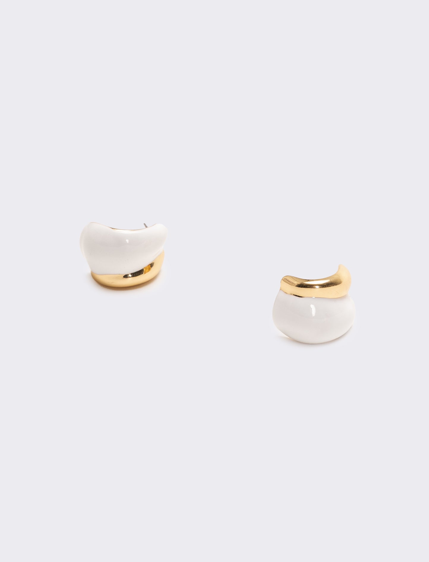 Orecchini donna con smalto e clips - Bianco