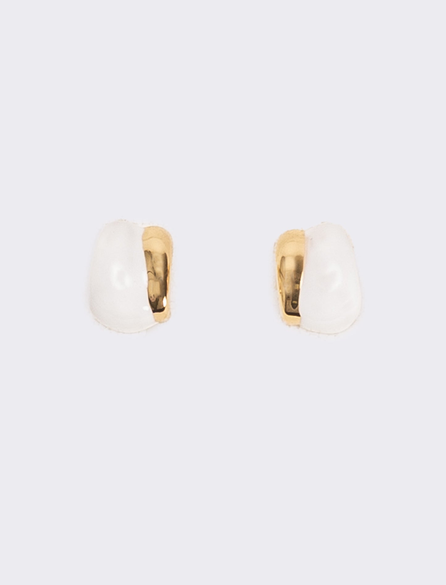 Orecchini donna con smalto e clips - Bianco