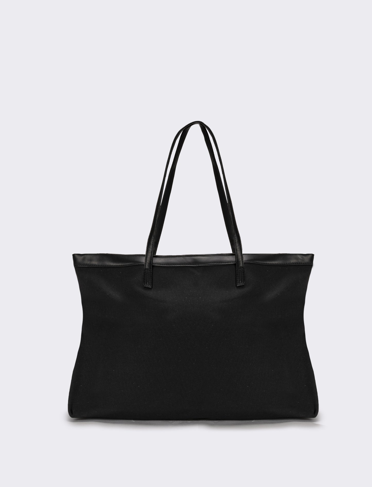 Borsone donna canvas con manici pvc - Nero