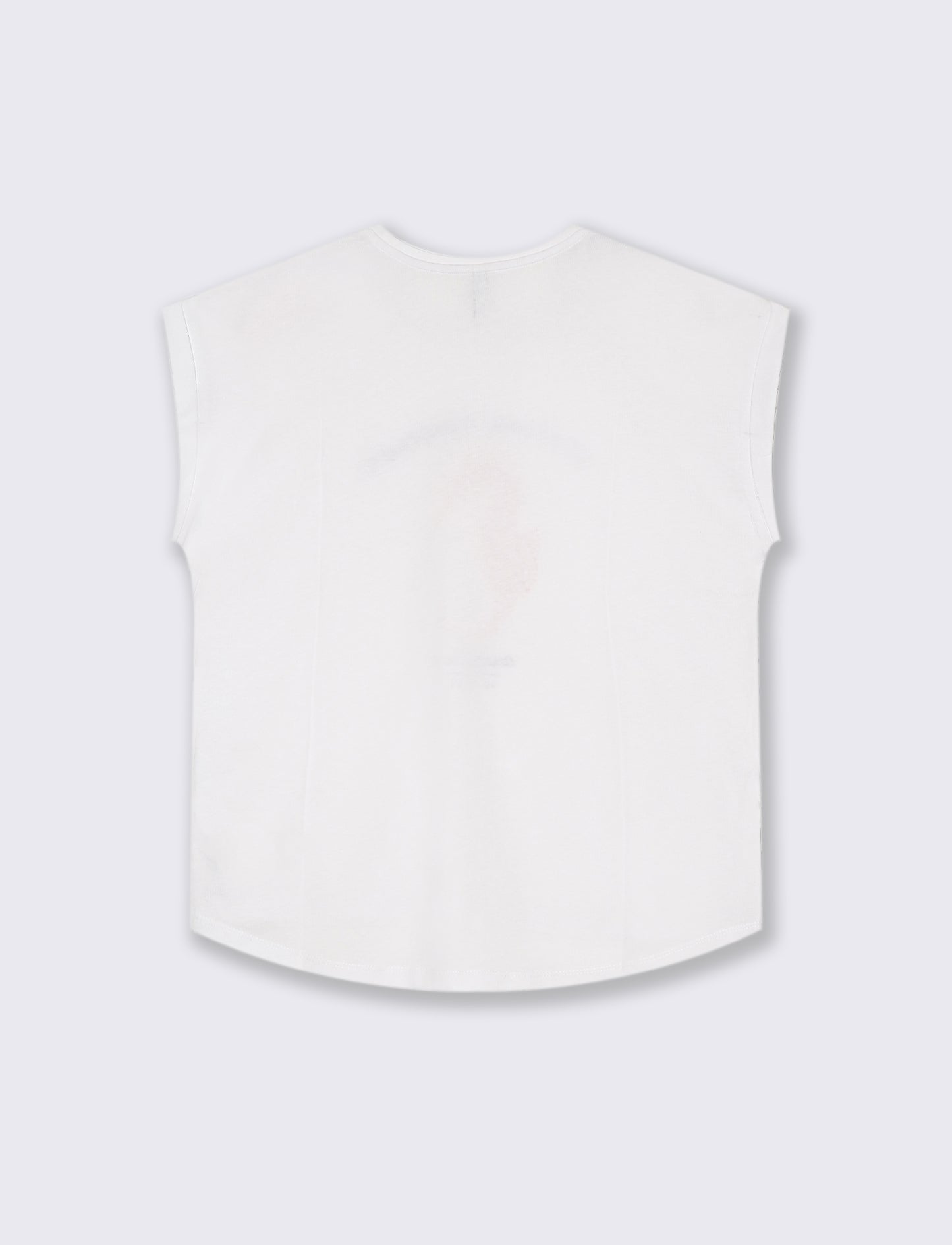 T-shirt con stampa e perline da donna - Bianco