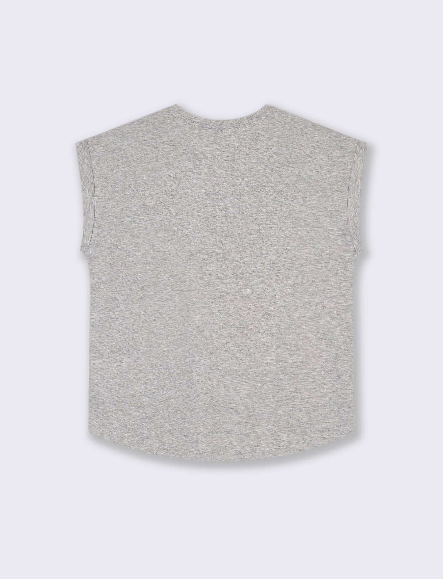 T-shirt con stampa e perline da donna - Grigio mel.