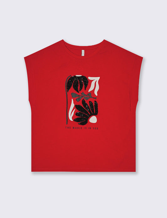 Woman's sequin print t-shirt - 