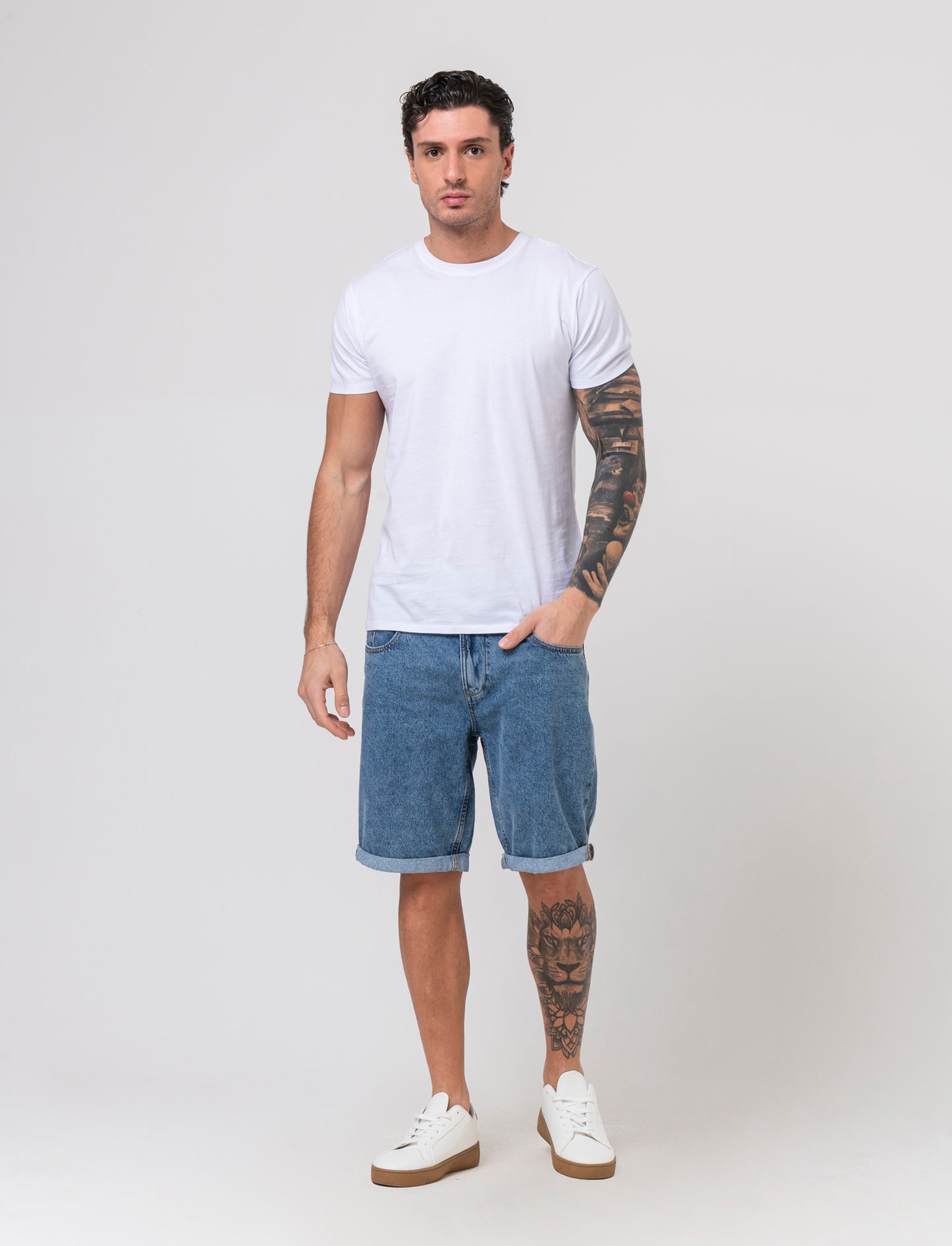 Bermuda jeans straight fit: da uomo - Denim