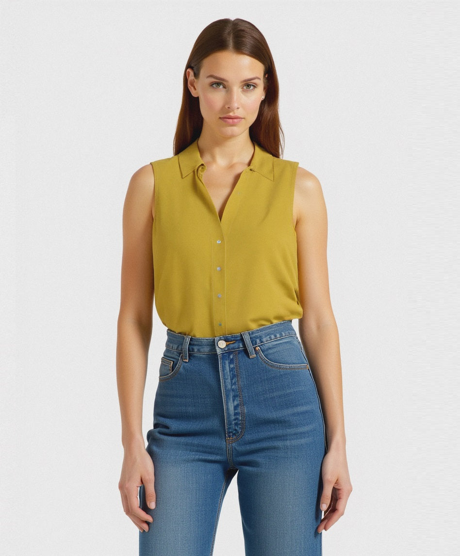 CAMICIA SMANICATA - Mostarda