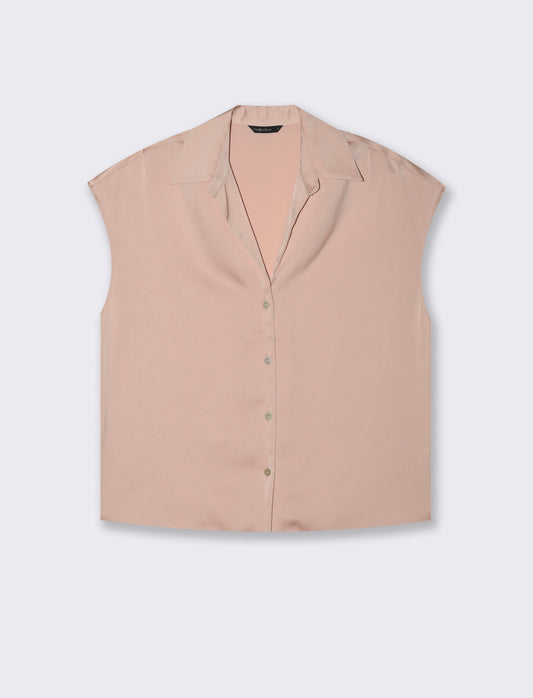 CAMICIA CON MANICHE AD ALETTA - Rosa chiaro