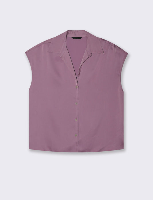 CAMICIA CON MANICHE AD ALETTA - Viola malva