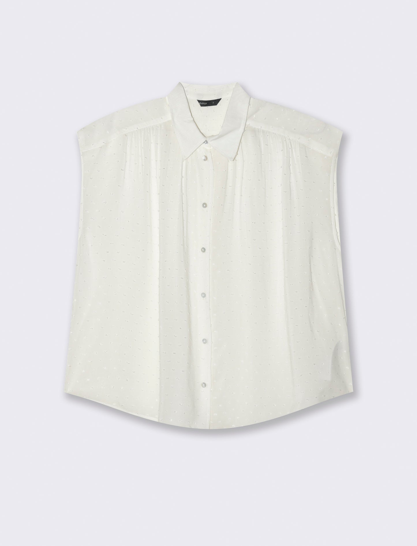 CAMICIA CON MANICHE AD ALETTA - Avorio