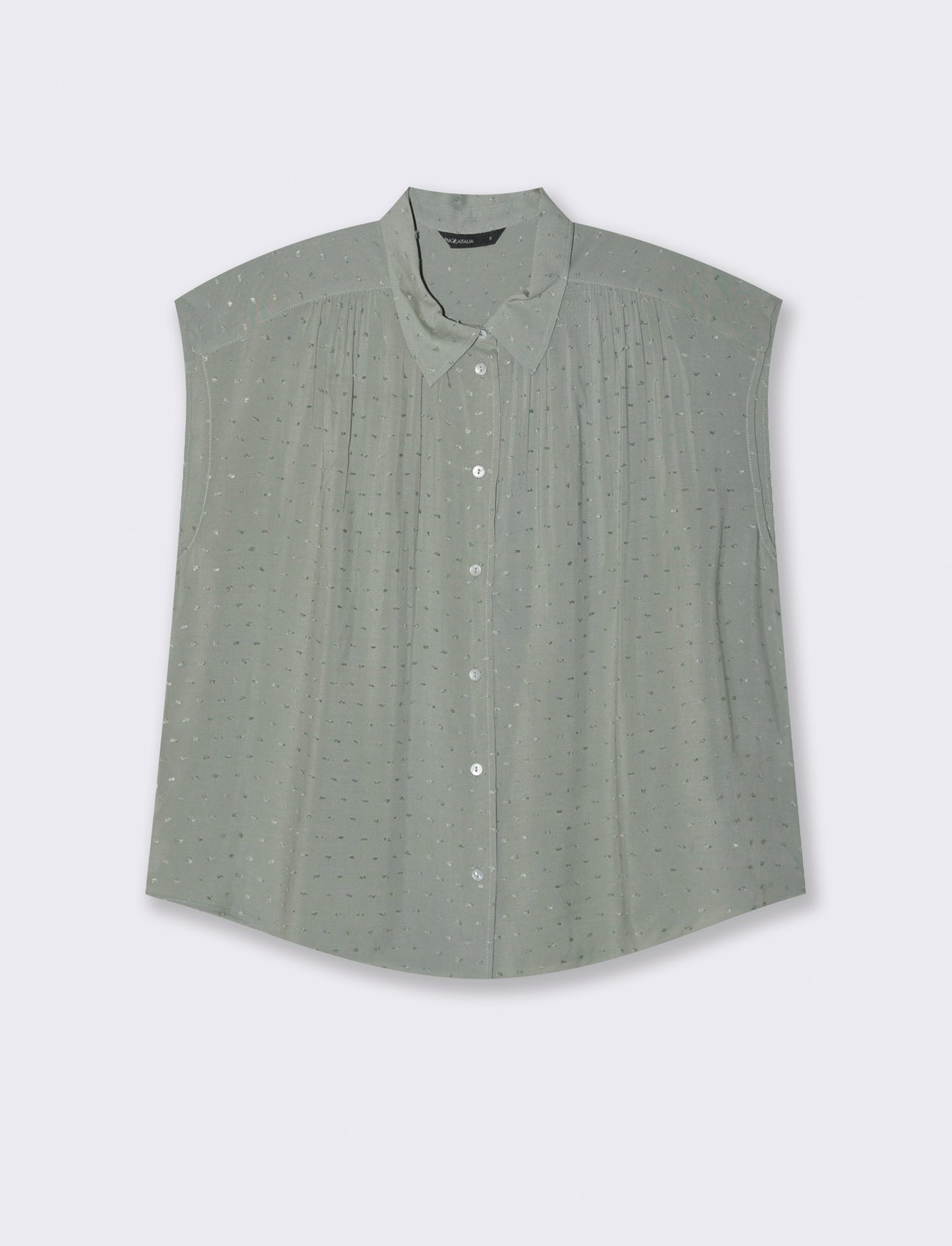CAMICIA CON MANICHE AD ALETTA - Verde foresta
