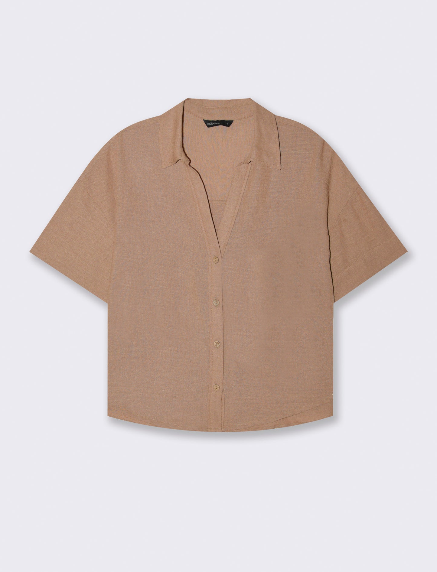 CAMICIA MANICA CORTA - Cammello