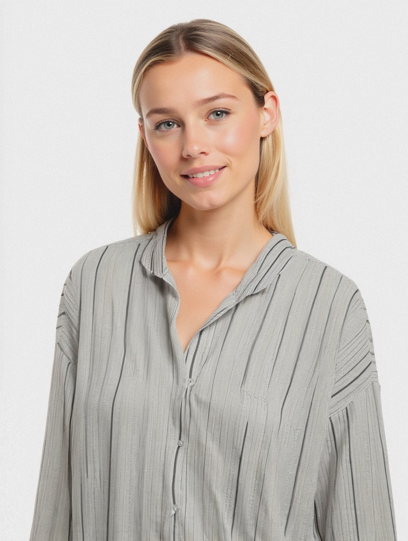 CAMICIA CON TESSUTO CON FILO EFFETTO METALLO - var 1