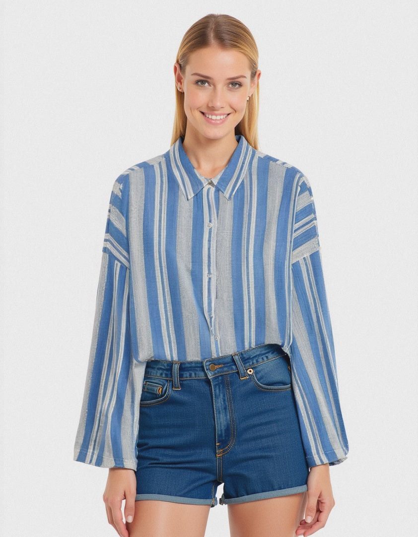 CAMICIA CON TESSUTO CON FILO EFFETTO METALLO - var 2