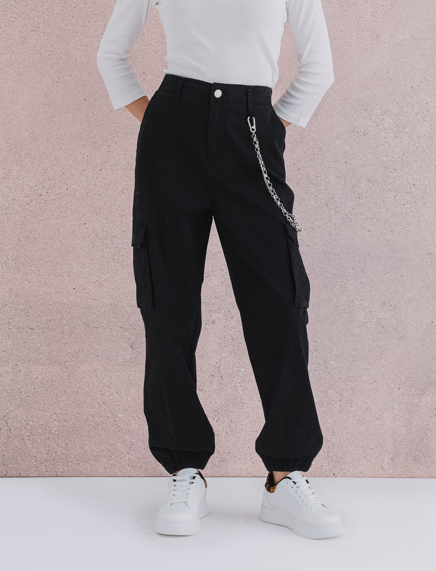 PANTALONE CARGO - Nero