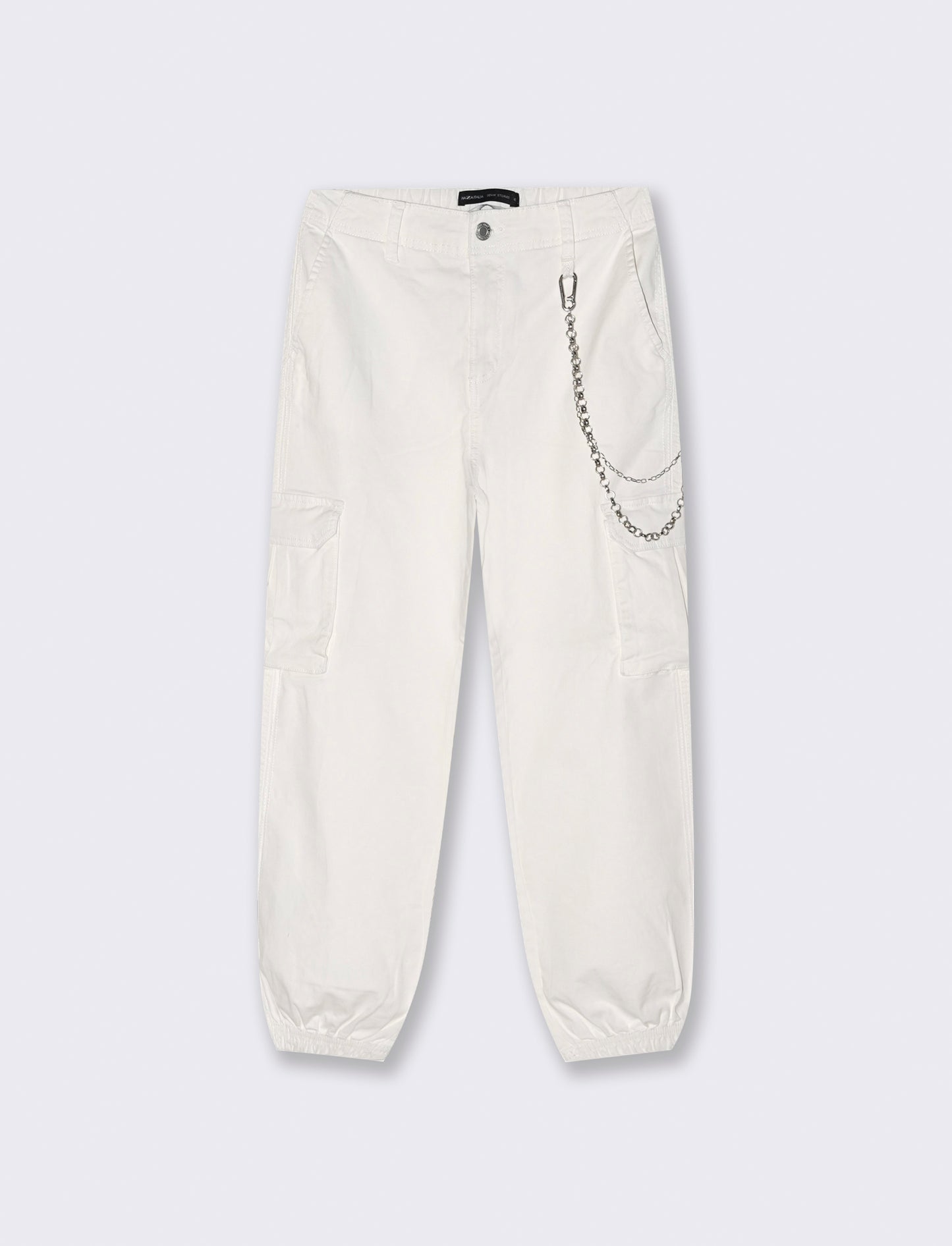 PANTALONE CARGO - Bianco latte