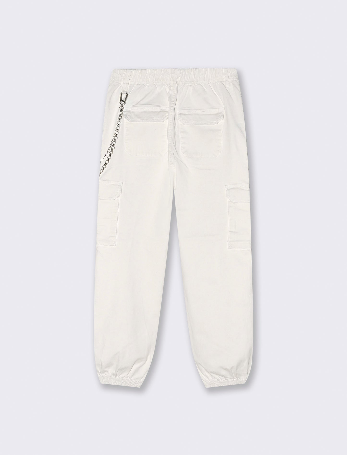PANTALONE CARGO - Bianco latte