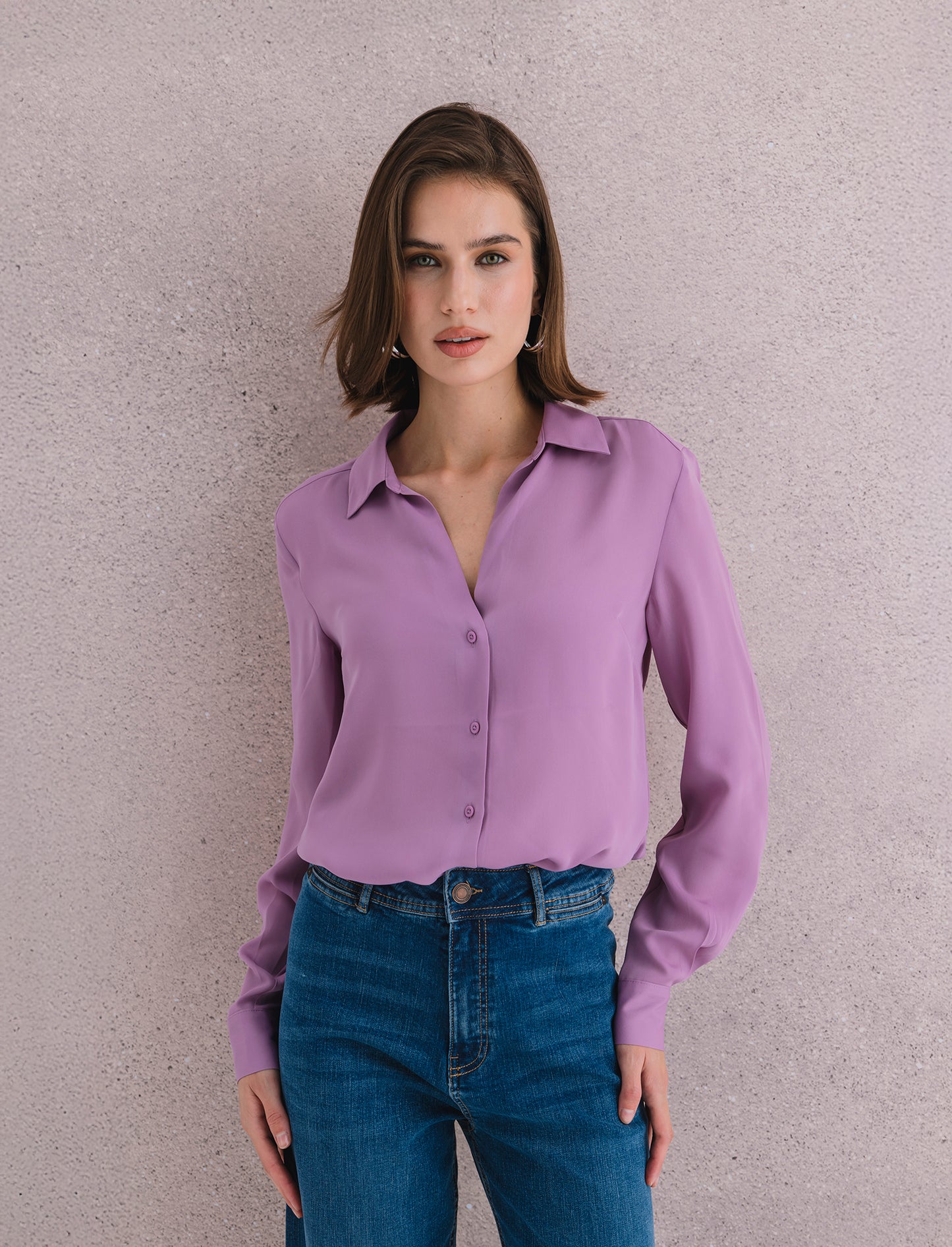 CAMICIA BASICA - Viola malva