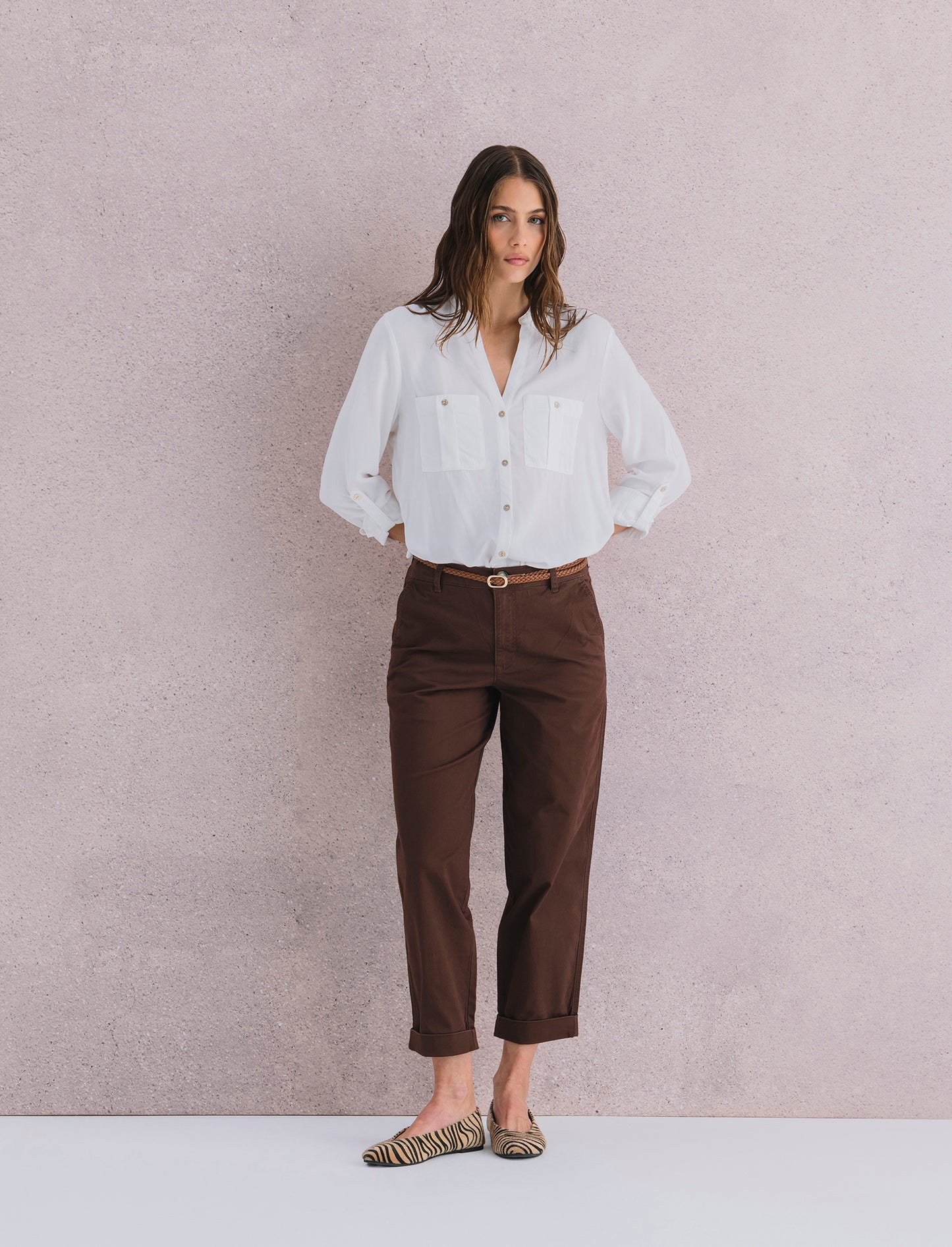 PANTALONE CHINO - Marrone cioccolato