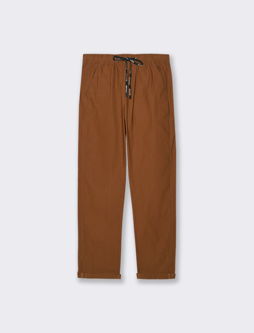 PANTALONE CON RISVOLTO - Cognac