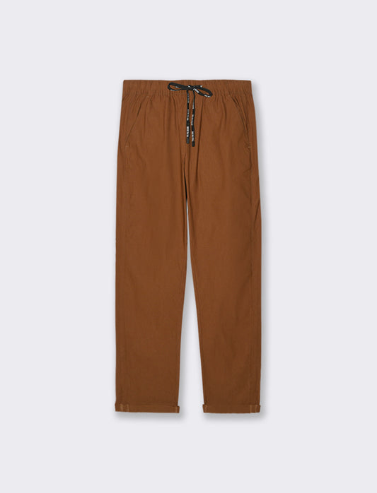 PANTALONE CON RISVOLTO - Cognac