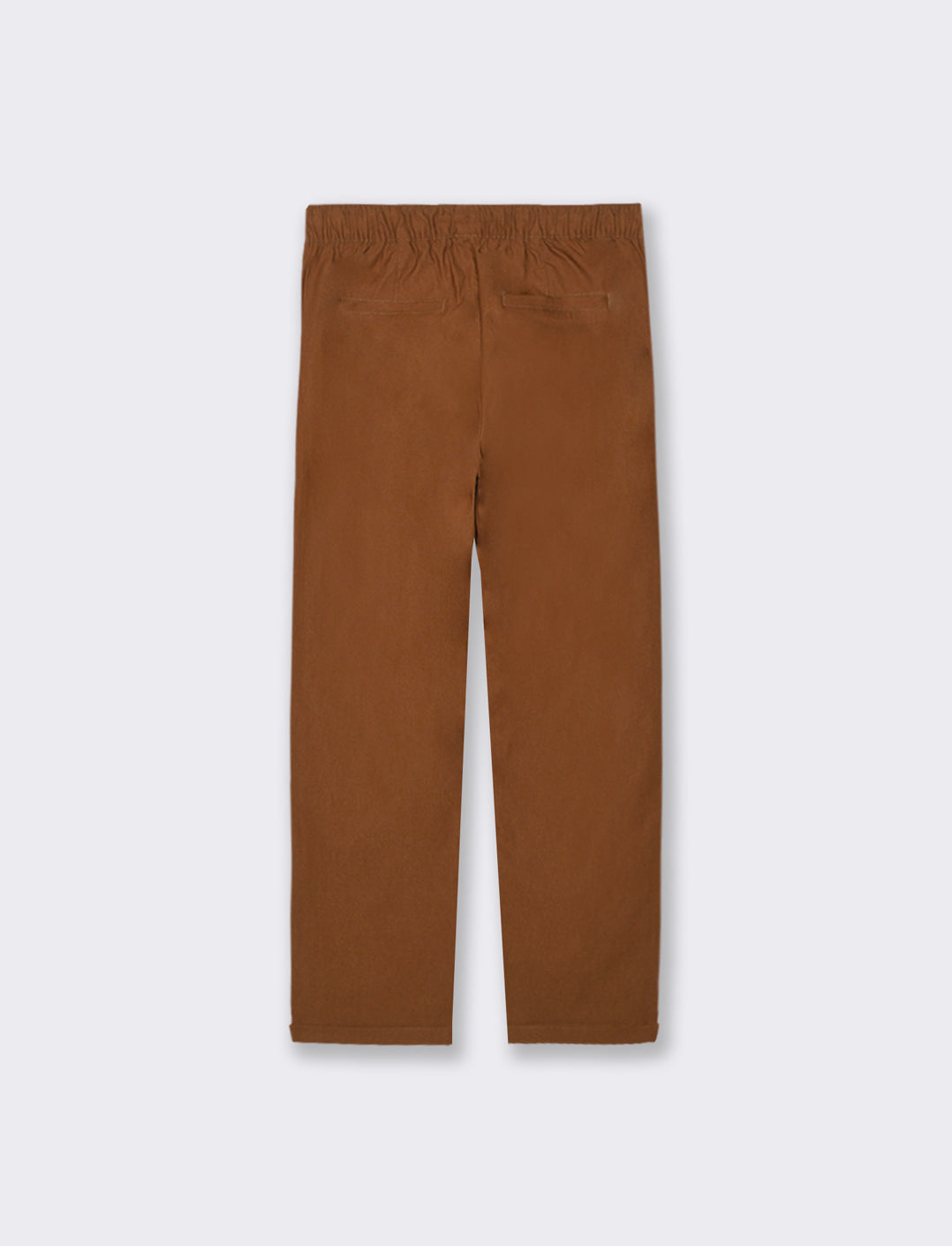 PANTALONE CON RISVOLTO - Cognac