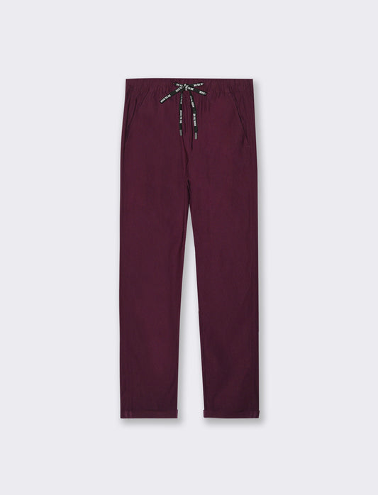PANTALONE CON RISVOLTO - Bordeaux