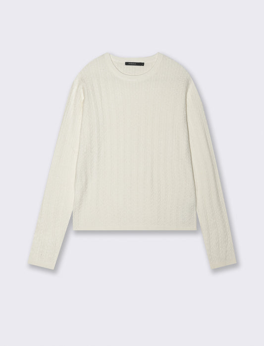 PULLOVER A TRECCE - Avorio
